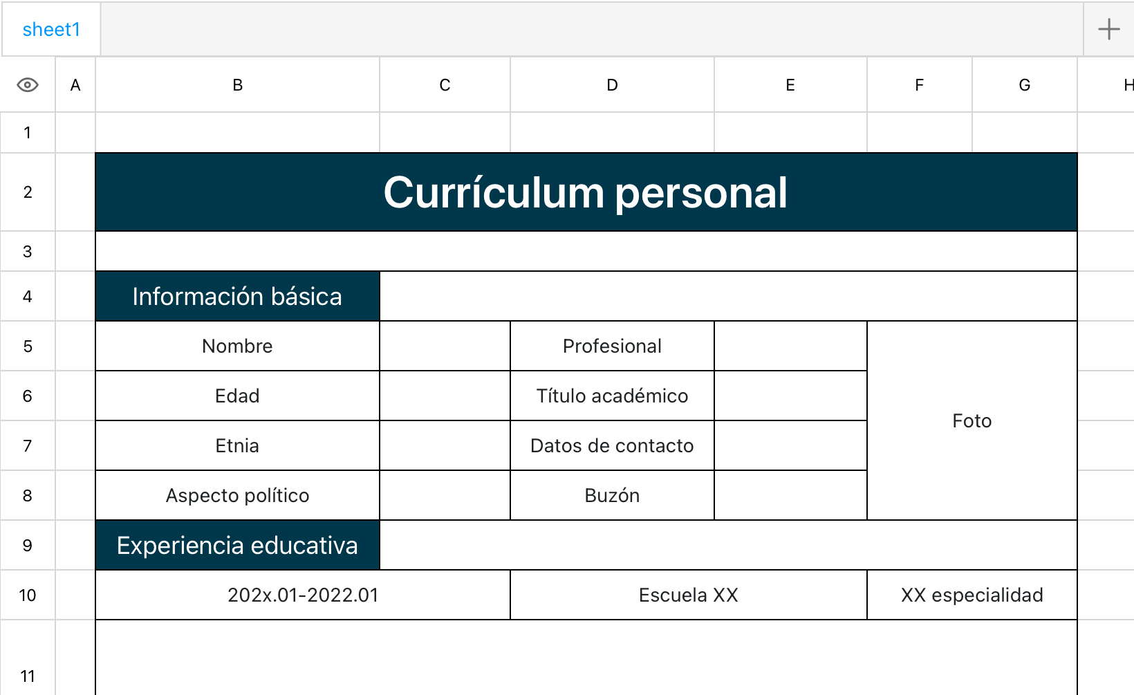 Currículum simple